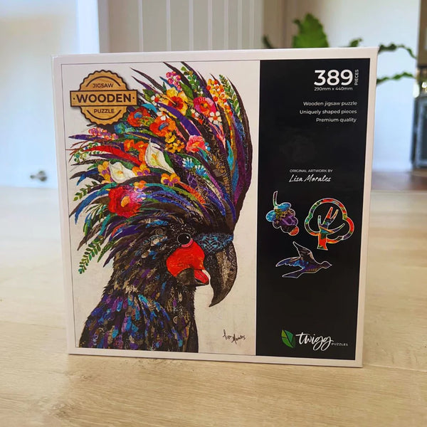 TWIGG Wooden Jigsaw Puzzle - 389 pieces - Black Cockatoo - artist artwork