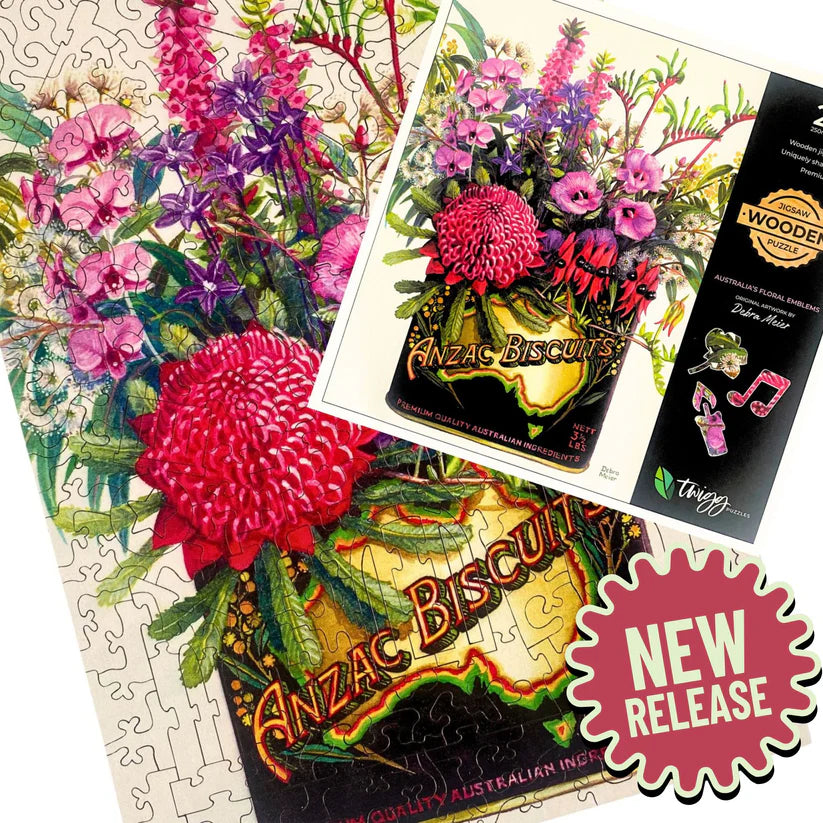 Twigg - Wooden Jigsaw Puzzle - 245 pieces - State Floral Emblems - Debra Meier