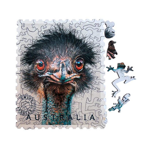 TWIGG Wooden Jigsaw Puzzle - 74 pieces - Sally Edmonds Emu