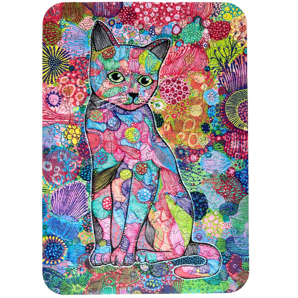TWIGG Wooden Jigsaw Puzzle - 309 pieces - Carefree Cat - artist artwork