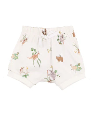 Minhaha Bébé AUSTRALIANA PRINT ORGANIC SHORTS