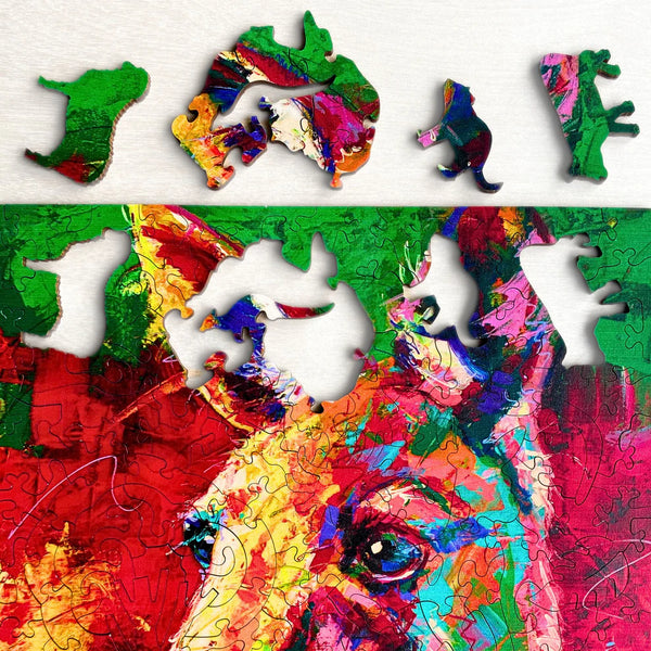 TWIGG Wooden Jigsaw Puzzle - 147 Pieces - Kangaroo - Jos Coufreur Original Artist