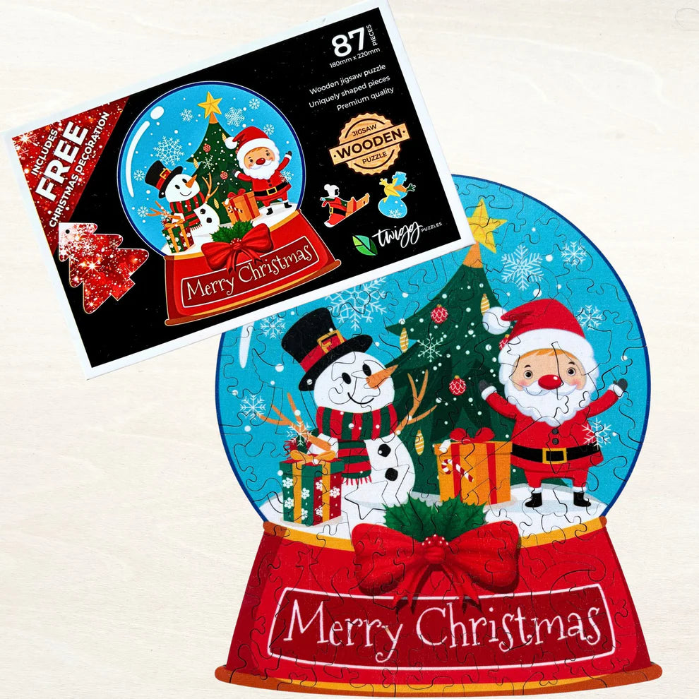 TWIGG Wooden Jigsaw Puzzle - Christmas Snowglobe