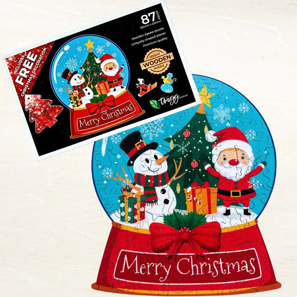 TWIGG Wooden Jigsaw Puzzle - Christmas Snowglobe