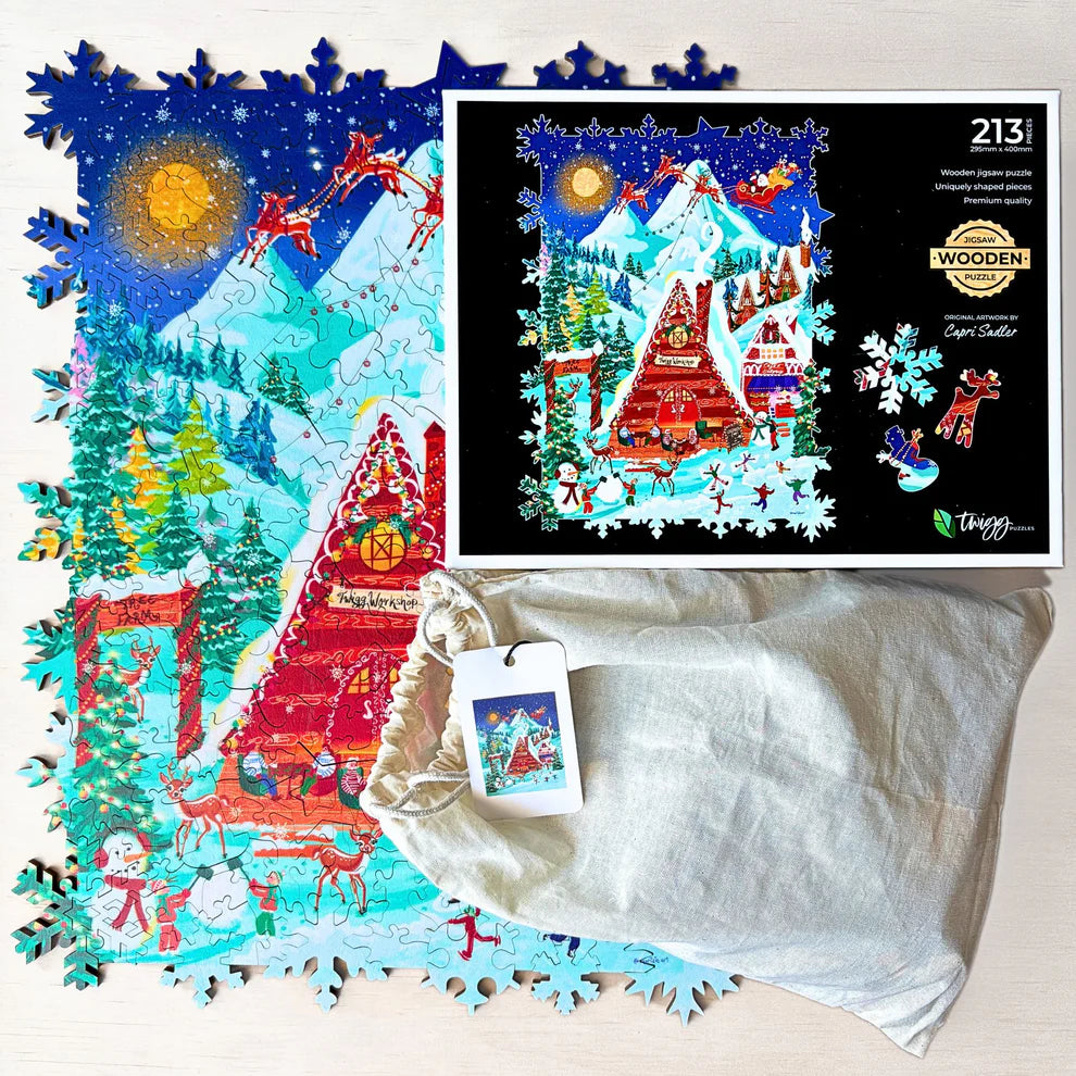 TWIGG Wooden Jigsaw Puzzle - 213-pieces Twigg Santa's Workshop