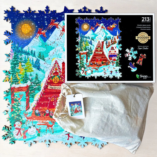 TWIGG Wooden Jigsaw Puzzle - 213-pieces Twigg Santa's Workshop