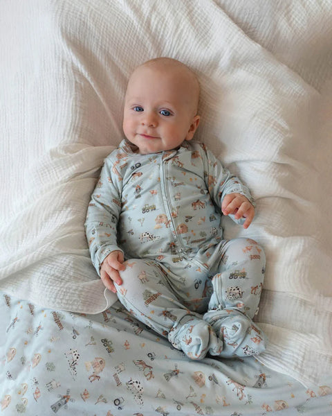Minhaha Bébé FARM ECOCOSY LS ZIPSUIT