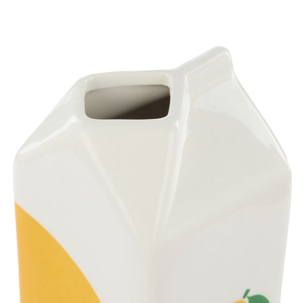 EMPORIUM LEWIS CERAMIC CARTON VESSEL LEMON MULTI-COLOURED 7.5X7.5X23CM