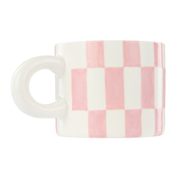 EMPORIUM CHECK MUG & PLATE SET PINK & GREEN 15X15X1.5CM/300ML