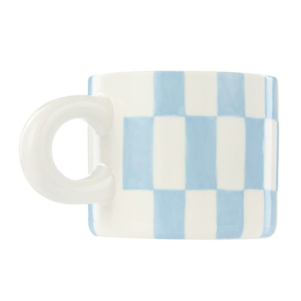 EMPORIUM CHECK MUG & PLATE SET BLUE & ORANGE 15X15X1.5CM/300ML