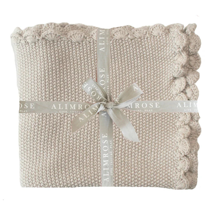 Alimrose Mini Moss Stitch Baby Blanket Latte