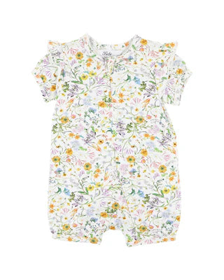Minhaha Bébé ZARA PRINT SS ZIP ROMPER