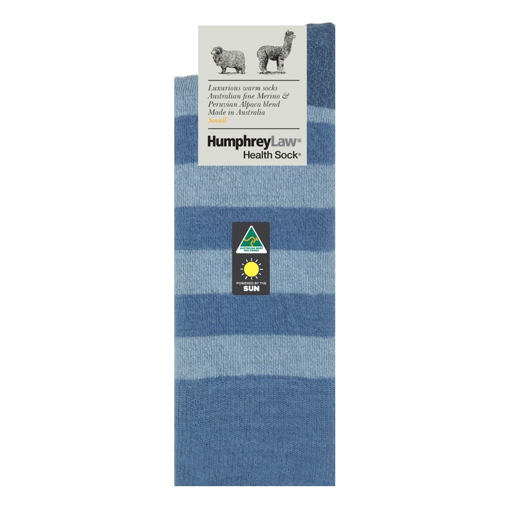 Humphrey Law Fine Merino/Baby Alpaca Blend Health Sock - Denim