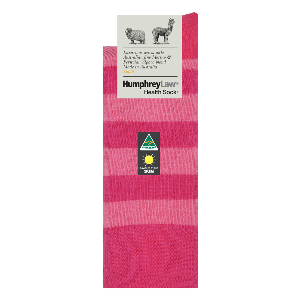 Humphrey Law Fine Merino/Baby Alpaca Blend Health Sock - Fuchsia