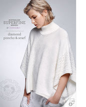 Knitting Pattern Diamond Poncho & Scarf