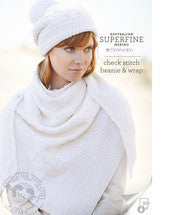 Knitting Pattern Check Stitch Beanie & Wrap