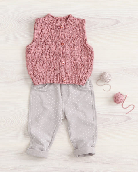 Knitting Pattern Tiny Bow Cardi & Vest