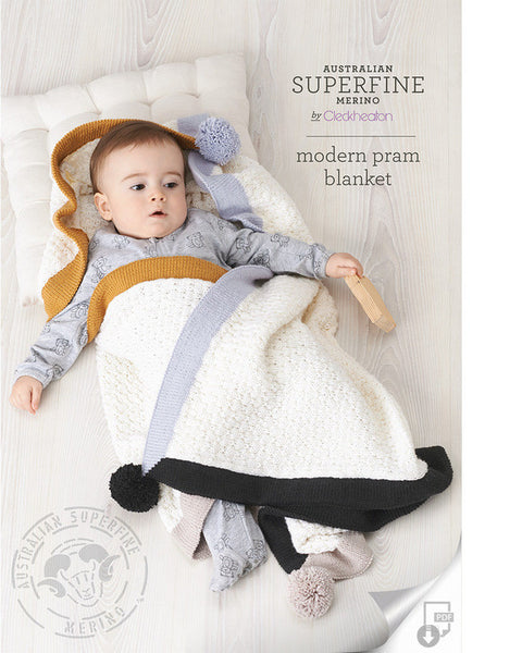 Knitting Pattern Modern Pram Blanket