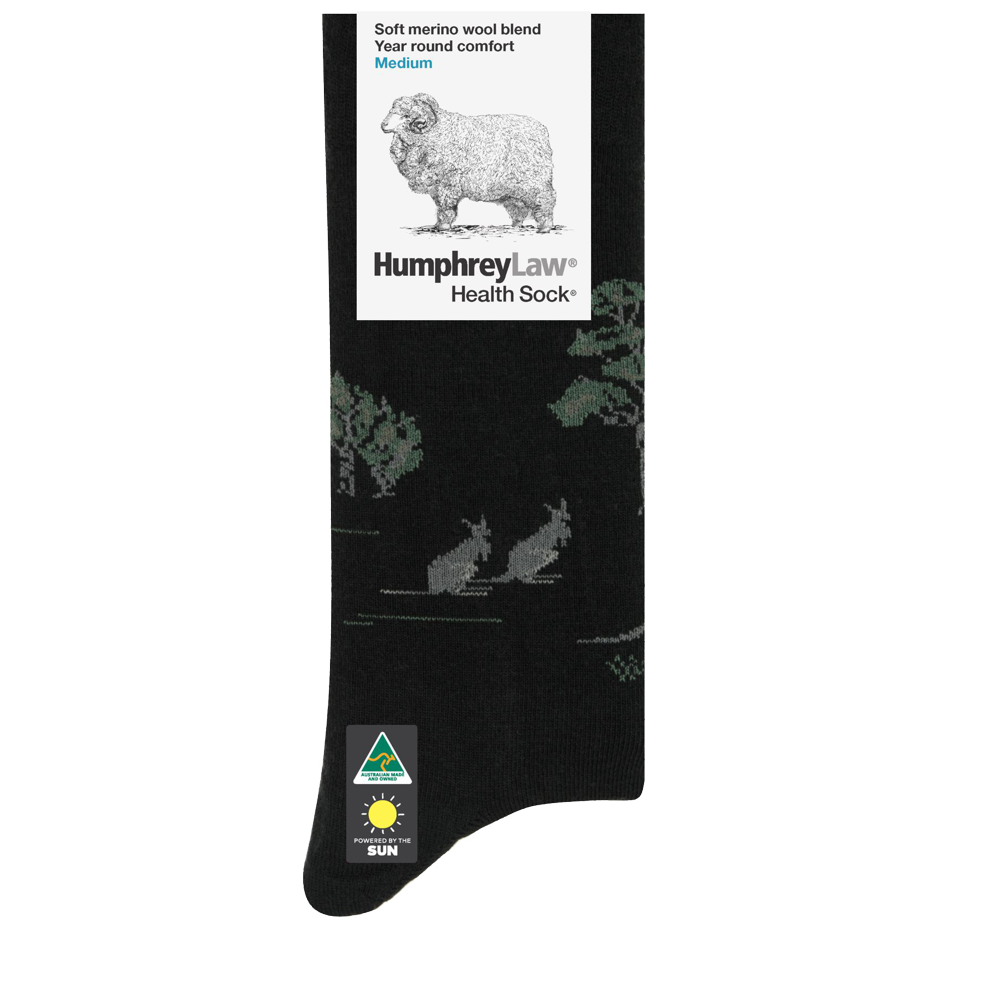 Humphrey Law Tourist Sock Kangaroo - Black
