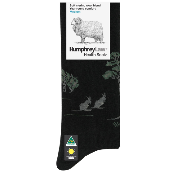 Humphrey Law Tourist Sock Kangaroo - Black