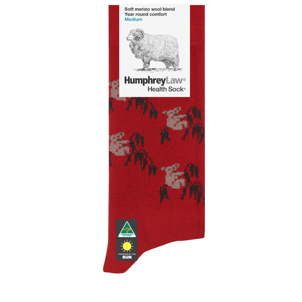Humphrey Law Tourist Sock Koala - Red