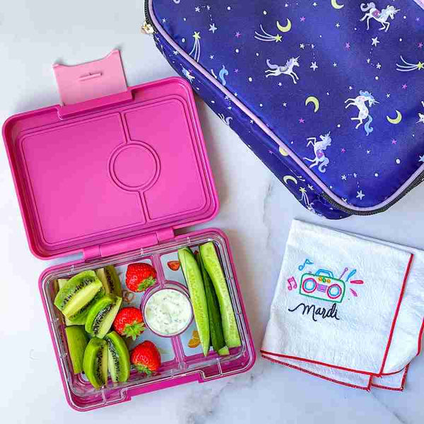 Yumbox Snack 3 Compartment Bento Box: Surf Blue - Dinosaur