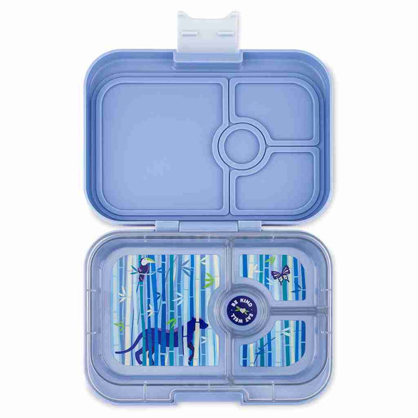 Yumbox Panino 4 Compartment Bento Box: Monte Carlo Blue - Race Car Tray