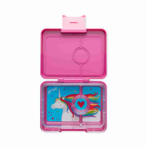 Yumbox Snack 3 Compartment Bento Box: Surf Blue - Dinosaur