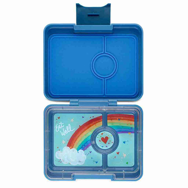 Yumbox Snack 3 Compartment Bento Box: Surf Blue - Dinosaur