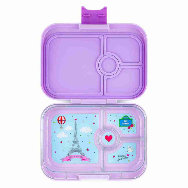 Yumbox Panino 4 Compartment Bento Box: Monte Carlo Blue - Race Car Tray