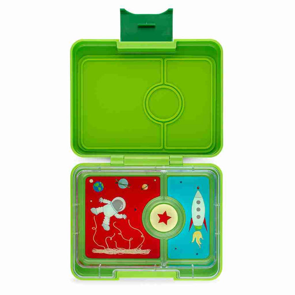 Yumbox Snack 3 Compartment Bento Box: Surf Blue - Dinosaur