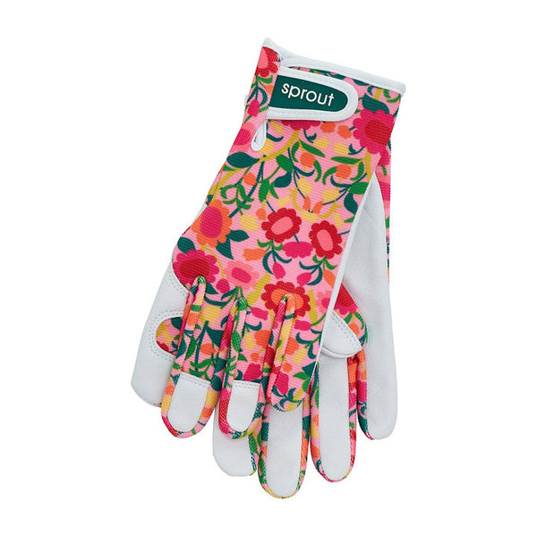 Sprout Goatskin  Garden Gloves - Design Flower Patch