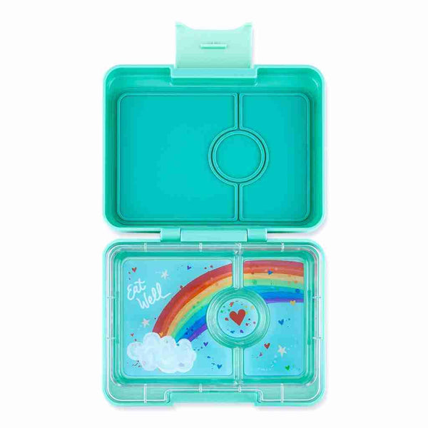 Yumbox Snack 3 Compartment Bento Box: Surf Blue - Dinosaur