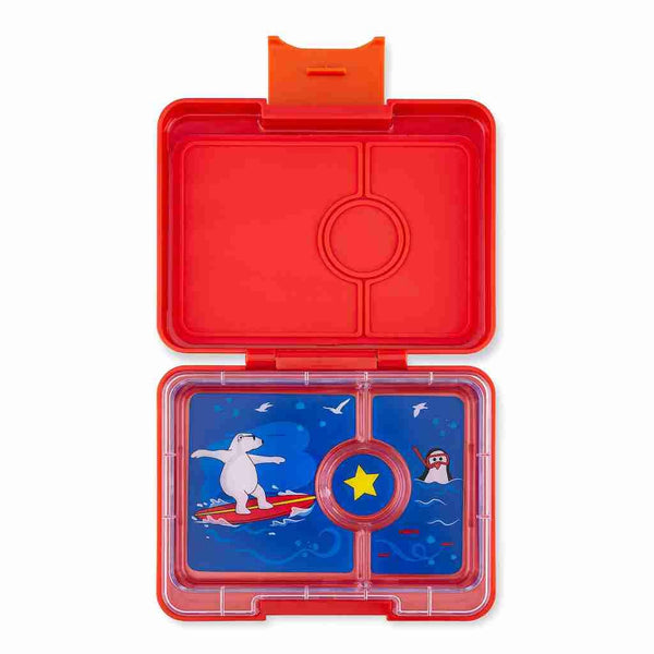 Yumbox Snack 3 Compartment Bento Box: Surf Blue - Dinosaur