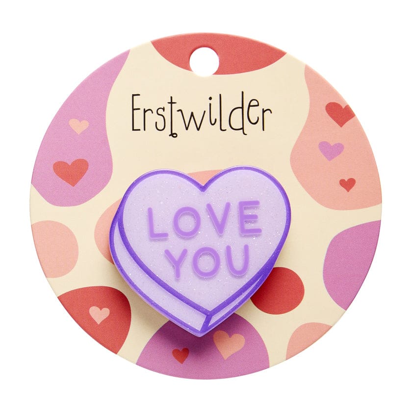 ERSTWILDER - Candy Heart Simplified Mini Brooch – Purple