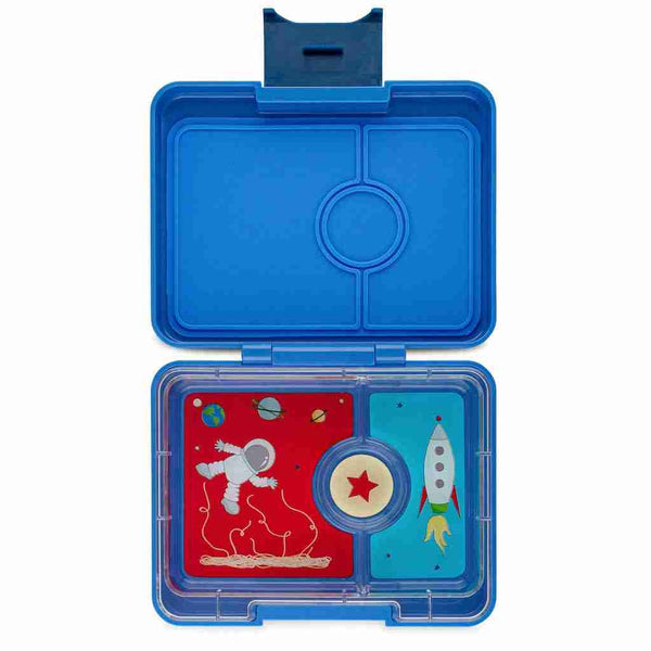 Yumbox Snack 3 Compartment Bento Box: Surf Blue - Dinosaur