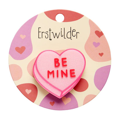 ERSTWILDER - Candy Heart Simplified Mini Brooch – Pink