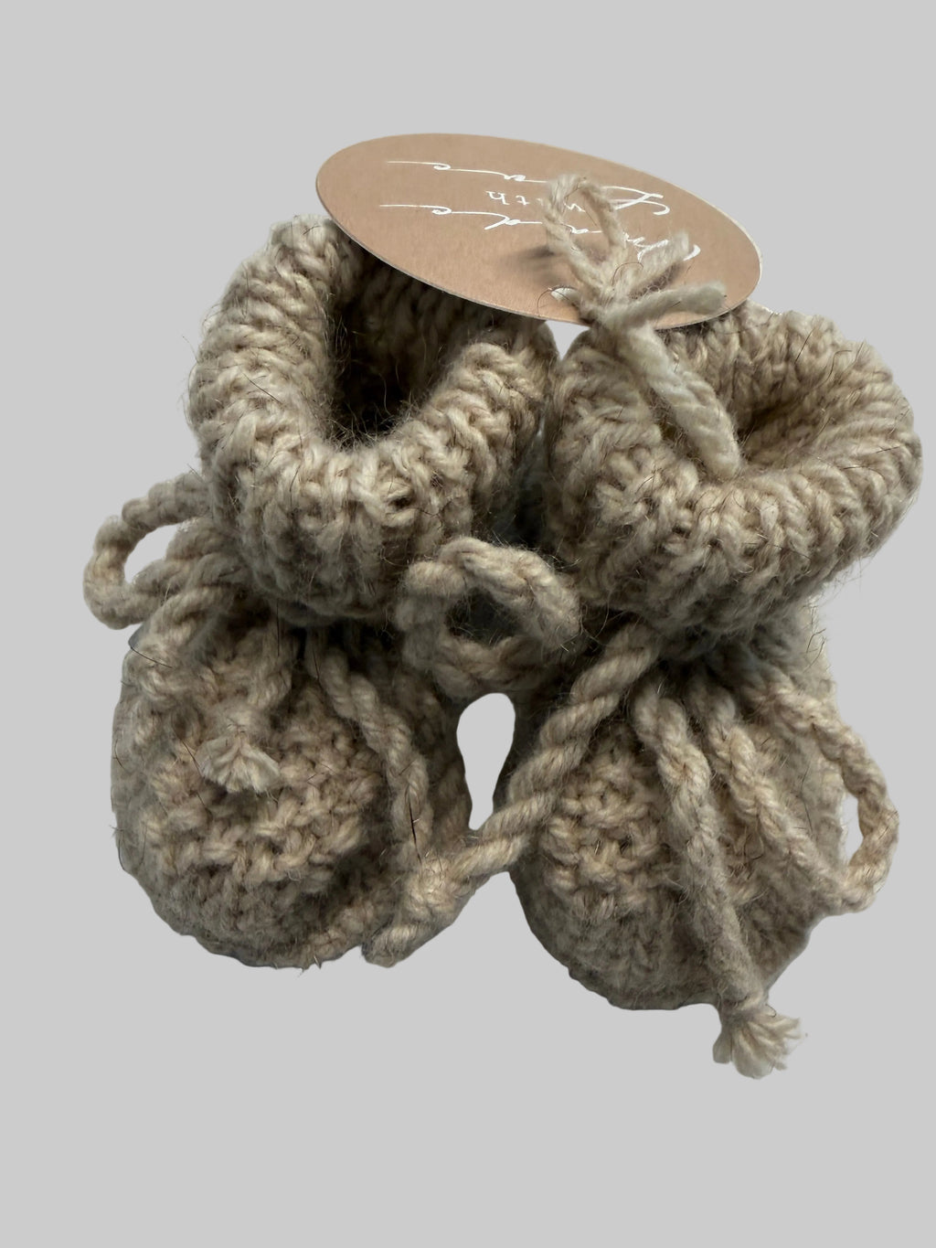 Hand Knitted Sheepskin Booties