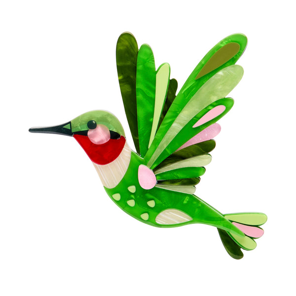 ERSTWILDER - The Riveting Ruby-Throated Hummingbird Brooch