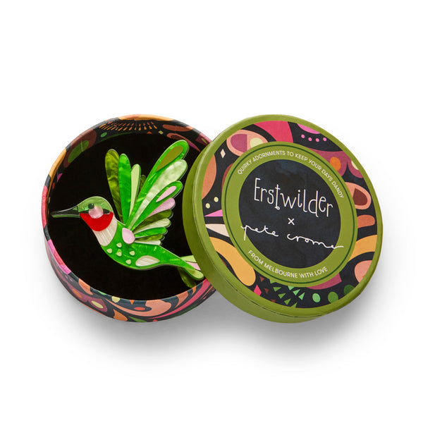 ERSTWILDER - The Riveting Ruby-Throated Hummingbird Brooch