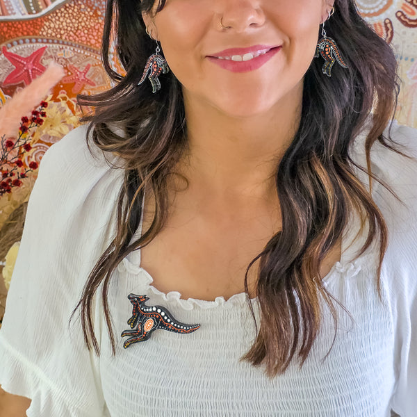 Erstwilder - Matjumpa Ritjinguthinha (Kangaroo) Brooch by Brooke Sutton