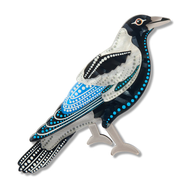 Erstwilder - Kulpurru (Magpie) Brooch by Brooke Sutton