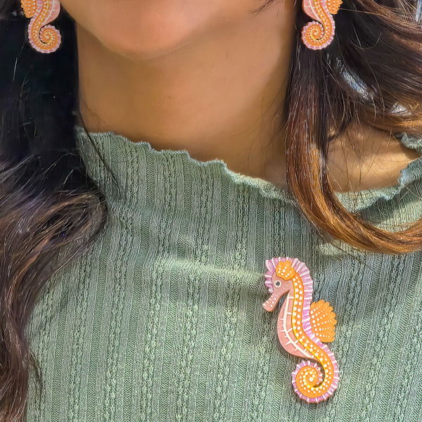 Erstwilder - Kuu Wanana (Seahorse) Brooch by Brooke Sutton