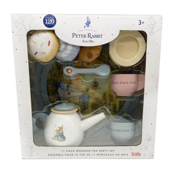 BEATRIX POTTER  PETER RABBIT WOODEN TEA PARTY SET