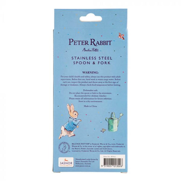 BEATRIX POTTER  PETER RABBIT STAINLESS STEEL SPOON & FORK SET