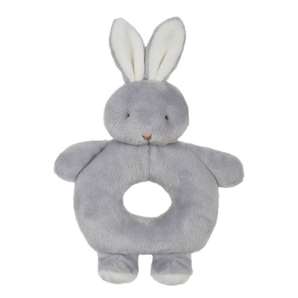 RATTLE: GRADY BUNNY RING RATTLE GREY