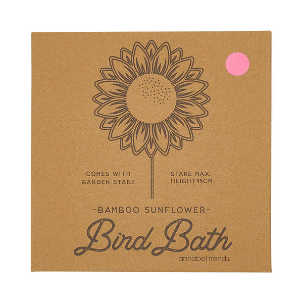 Bamboo Bird Bath - Sunflower Pink