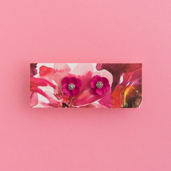 RO x Mid Bloom Stud Earrings - Pink