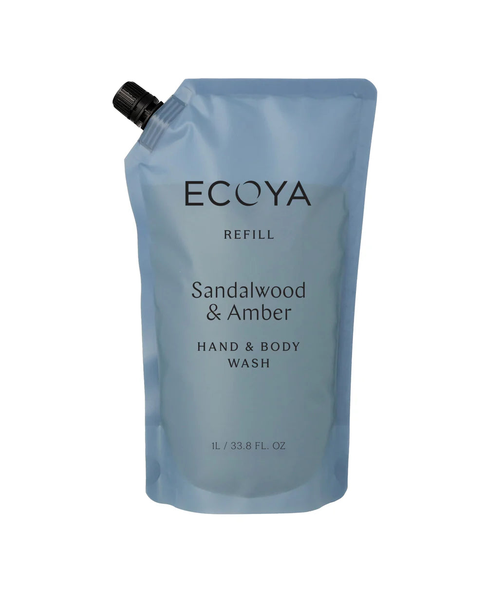 Ecoya Hand & Body Wash Refill 1L — Sandalwood & Amber