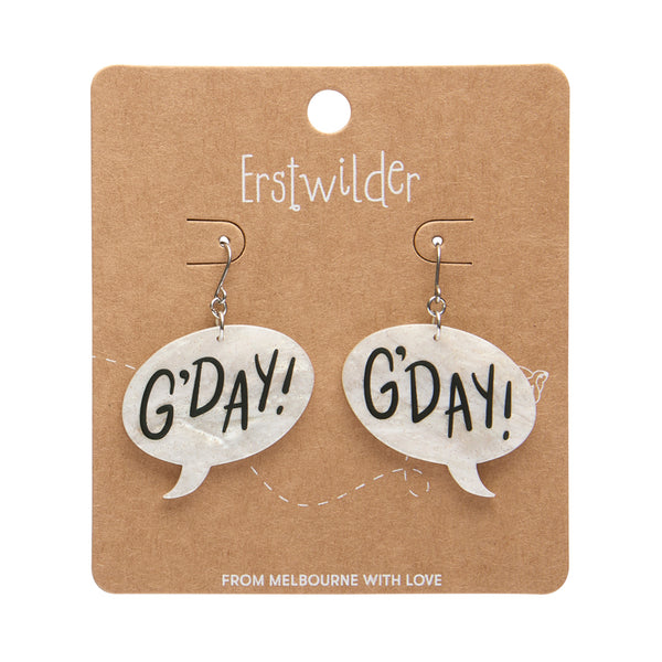ERSTWILDER - G'DAY Drop Earrings - White